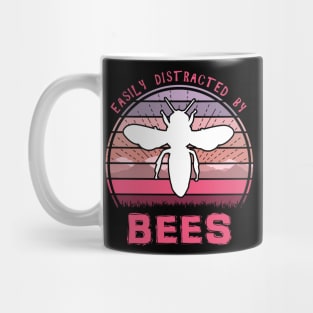 Easily Distracted By Bees Pink Sunset Mug